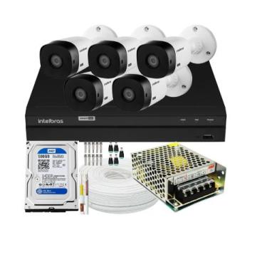 Imagem de Kit Cftv 5 Câmeras De Segurança Intelbras Multi Hd 720p E Dvr Mhdx 120
