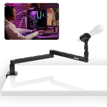 Imagem de ULANZI LS26 Low Profile Mic Arm, Aluminum 360° Rotatable Foldable Microphone Low Arm Desk Mount for Podcast/Streaming/Gaming/Radio Studio w Mic Clip 1/4“ 3/8” 5/8” Screw for Most Mics