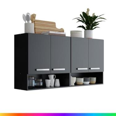 Imagem de Armário Multiuso 4 Portas Aereo Lavanderia Organizador  - Móveis Bonat