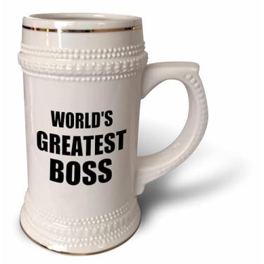 Imagem de 3dRose Worlds Greatest Black Text. Caneca Design for The Best Boss Ever, 510 g (STN_194445_1), caneca de 640 ml, branca