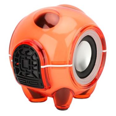 Imagem de Mini Alto-falante 5.2, Mini Alto-falante Sem Fio Som Impressionante Longo Tempo de Jogo Iluminação Dinâmica PVC ABS RGB para Uso Externo (Vermelho)