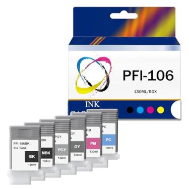 Imagem de 12 cores PFI-106 cartucho de tinta remanufaturado 130 ml para cartucho de tinta PFI-106 para impressoras Canon iPF-6400 iPF-6400S iPF-6410 iPF-6450 iPF-6460 iPF-6410s, conjuntos C - 1 pacote
