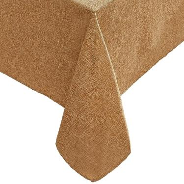 Imagem de Laura Ashley Toalha de mesa Harper de tecido luxuosamente macio para jantar formal ou casual, férias, banquete, casamento ou festa, 152 x 365 cm, dourada