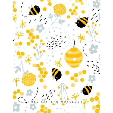 Imagem de Bee Pattern Notebook: Notebook, Journal, Planner, Logbook, Daily Notes, 8.5x11 Wide Ruled Lined 110 Pages, Perfect for Women, Girls, Teens, Ladies, Bosses, Mentors and Friends