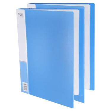 Imagem de M&G Fichário de 60 bolsos com mangas de plástico PP A4 (azul), 2 pastas artísticas de portfólio com protetores de folha transparentes, exibe 120 páginas para organizar documentos, 310 x 235 x 34 mm