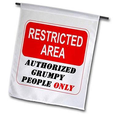 Imagem de 3dRose fl_163963_2"Área restrita autorizada Grumpy People only Sign Garden Flag, 45 x 67