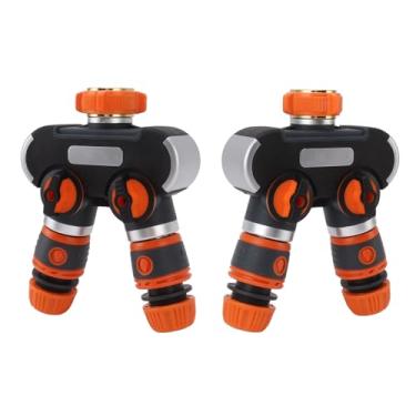 Imagem de Adaptador Divisor de Torneira de 2 Vias, Material ABS e Latão Divisor de Mangueira de Jardim Durável de 1 Em 2 Saídas para Limpeza de Veículos, Jardinagem Ao Ar Livre, Conector