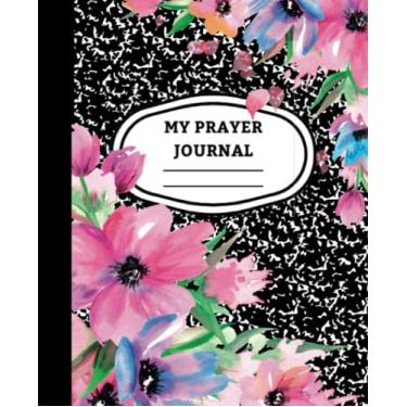 Imagem de Prayer Journal Composition Notebook Lined for Bible Study Notes, Prayer Requests, Daily Gratitude Journaling, 200 Pages (100 Sheets): Prayer Journal ... Prayer Requests, Daily Gratitude Journaling