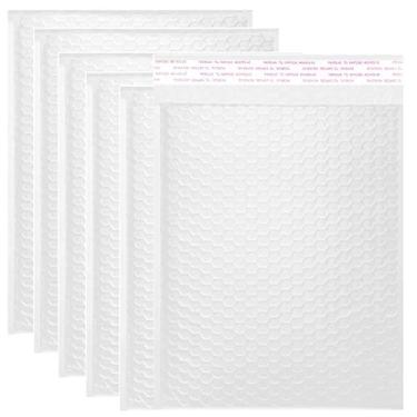 Imagem de Embalagem com 30 envelopes de plástico bolha, 25 x 33 cm, envelopes acolchoados autoselantes forrados com bolhas, envelopes impermeáveis, envelopes de envio, branco