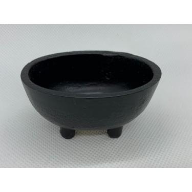 Imagem de Caldeirão oval de ferro fundido, caldeirão de bruxas, ótimo para uso com incenso de carvão, sálvia borrada (grande 13 cm)