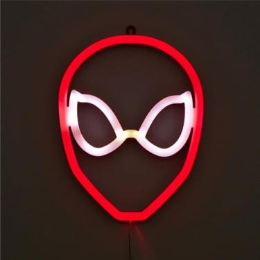 Imagem de Idea Nuova Marvel Spiderman Neon Figural LED pendurado arte de parede, quarto infantil e sala de jogos, 15,5 cm x 21,1 cm