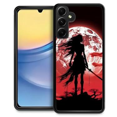 Imagem de CARLOCA Capa para Samsung Galaxy A15, estampa de lua vermelha com estampa noturna de sangue ultra proteção à prova de choque de silicone macio TPU antiderrapante para Samsung Galaxy A15