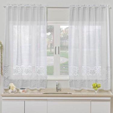 Imagem de Cortina para Cozinha Renda Uva para Varão Simples 1,20m x 2,50m - Casa