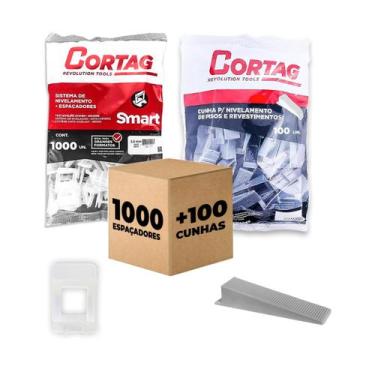 Imagem de Kit Espaçador Nivelador Slim C/500/1000 Pçs Mais Cunha Nivelamento Sli