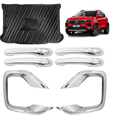 Imagem de Aplique para Maçaneta Externa C/2 Keyless Moldura do Farol de Milha Adaptável para Pulse 2021 2022 2023 2024 Kit Cromado 4 Portas