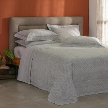 Imagem de Kit Colcha Queen Percal 180 Fios Buddemeyer Boston 100% Algodão Penteado Dupla Face Estampado 3 peças