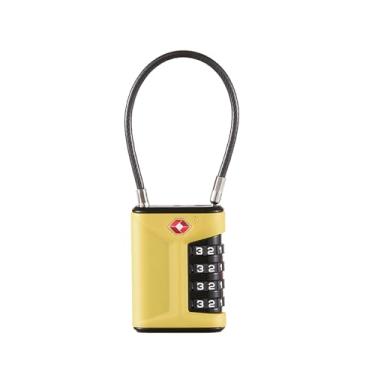 Imagem de Cadeados de bagagem aprovados pela TSA, cadeados combinados de 4 dígitos, pacote com 4, corpo de liga (amarelo)