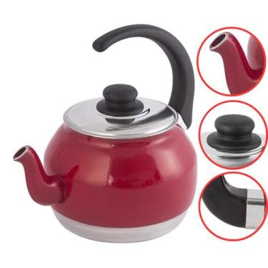 Imagem de Chaleira de Alumínio n18 2,L Chaleira de Bico de Café Vermelho - Alumi
