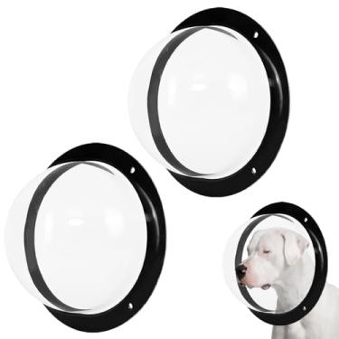 Imagem de Pacote com 2 janelas de cerca para cães, transparente para animais de estimação, cúpula, cúpula, pequena janela redonda para cachorrinho/gato/cavalo, jardim, diâmetro de 30 cm de profundidade 12,44
