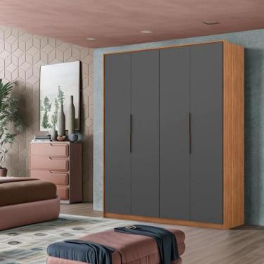 Imagem de Guarda-Roupa Casal Arty 4 PT 3 GV Amendola e Grafito - Mobly