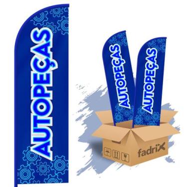 Imagem de Wind Banner Dupla Face 3mt Completo Autopeças Kit C/ 2unds - Fadrix