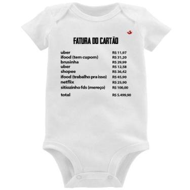 Imagem de Body Bebê Fatura do Cartão - Foca na Moda, Branco, G