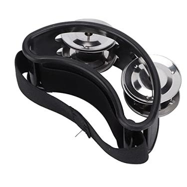 Imagem de Pedra de Percussão Tambourine, Instrumento Musical Com Alça de Nylon para Guitarra de Bateria e Acessórios de Canto (Preto)