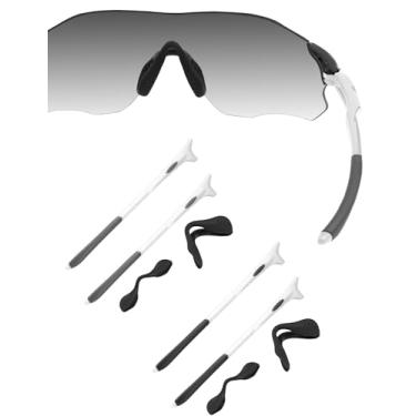 Imagem de HILEEN Óculos de sol brancos de substituição para óculos de sol Oakley EVZero Path Pitch Range Stride - preto + cinza