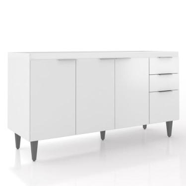 Imagem de Balcão Para Pia 150cm Sem Tampo Pérola Z34 Branco - Mpozenato, Branco,