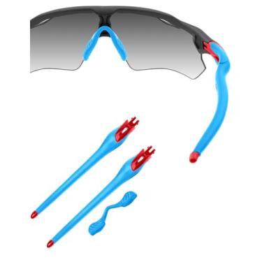 Imagem de HILEEN Hastes vermelhas de substituição para óculos de sol Oakley Radar EV Path Pitch Advancer - Azul celeste