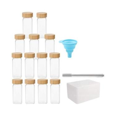 Imagem de Conjunto de Potes de Especiarias de Vidro com Tampa de Bambu - Para Sa