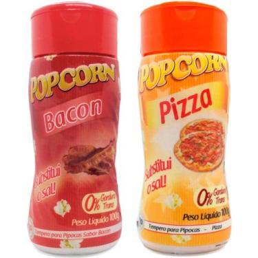 Imagem de Temperos Pipoca Caixa Com 24 Frascos 12 Pizza E 12 Bacon - Flavored Po