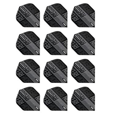 Imagem de Red Dragon Hardcore XT Black and Grey Dart Flights - 4 conjuntos por pacote (12 voos de dardo no total)