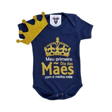 Imagem de Body Bebê Menino- Dia das Mães + Coroa- Temático-Mesversário - RL, Mar