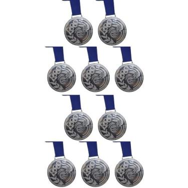 Imagem de Kit C/10 Medalhas de Prata Honra Ao Mérito Espelhada Brilhante 767 - C