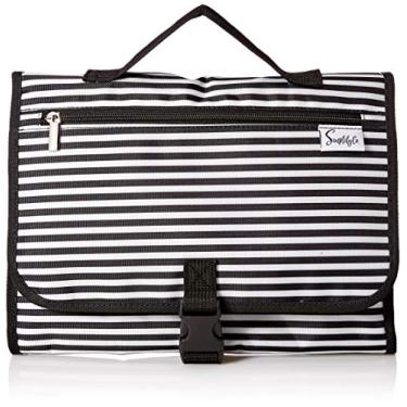 Imagem de Simplily Co. Hanging Stackable Travel Toiletry Make-up Undergarments Tiddy Organizer Roll-up Bag (B&W Stripes)