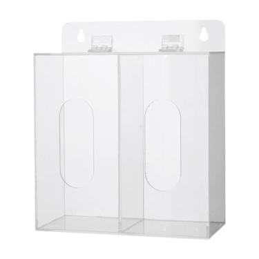 Imagem de SiaBiced Organizador de caixa de dispensadores de luvas acrílicas, montagem de parede de luvas de dispensador para redes de cabelo tampões para tampões de, 2 Grades