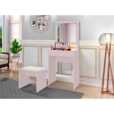 Imagem de Penteadeira Com Banqueta E Espelho Sofia Rose - J&A Móveis