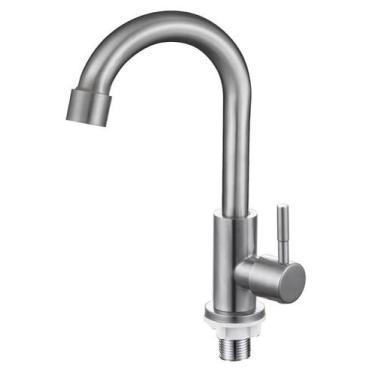 Imagem de Torneira Cozinha Bancada Escovada 1/4 para Água Fria Inox - B2T