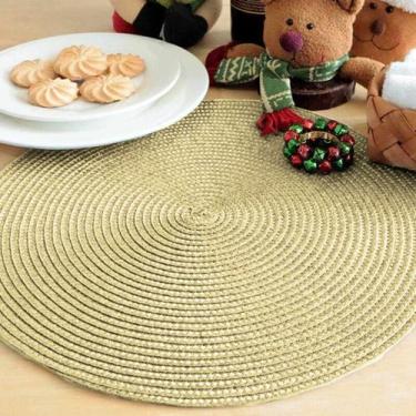 Imagem de Jogo Lugar Americano Redondo Sousplat Impermeável 6 Lugares Avelã - Ch