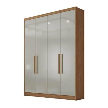 Imagem de Guarda Roupa Solteiro Moderni 100% Mdf 4 Portas 3 Gavetas Cumaru - Fendi