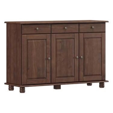 Imagem de Balcão Madeira 3 Portas Rubi Madeira Maciça Café - FN - Finestra