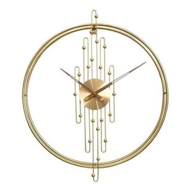 Imagem de Relógio De Parede 3D Dourado Metal Design Europeu 50Cm - Vacheron