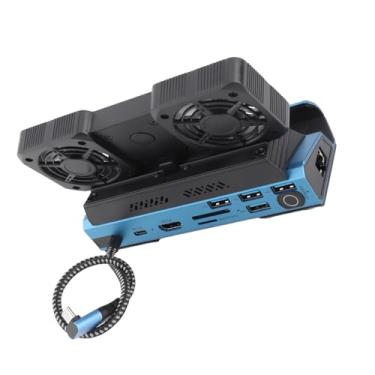 Imagem de 9 Em 1 RGB Docking Station Com Fãs de Refrigeração Dupla para Convés de, 4k 60Hz, 6 Portas USB, 100W PD, Gigabit Ethernet, Dock de Console de Jogos, Estação de Docking de