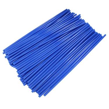 Imagem de Hitefu Pacote com 72 capas de raio duráveis, capas universais de raio de bicicleta para envoltórios de roda de bicicleta e motocicleta, tubo compatível com aros de 20 a 53 cm (azul profundo)