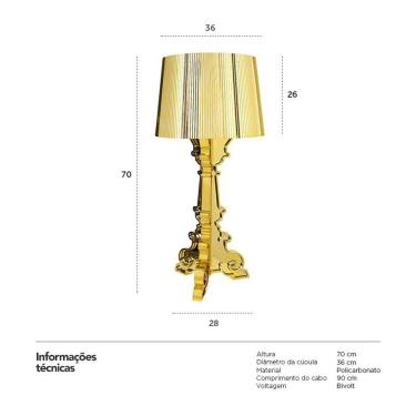 Imagem de Luminária De Piso Polaris Bourgie Dourado Dourado