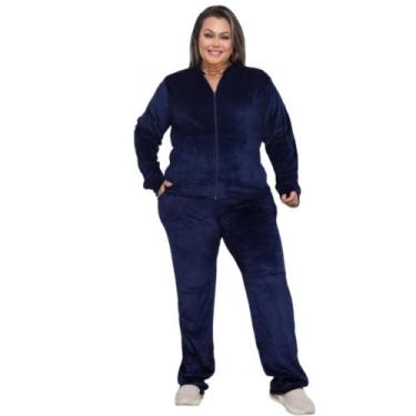 Imagem de Jaqueta Feminina Em Plush Plus Size, Capuz, Bolsos E Zipper - Mileysol