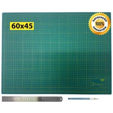 Imagem de Base Corte 60 Régua Inox 30cm Estilete Precisão Cartonagem - De Acordo