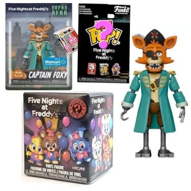 Imagem de Foxy Pizzeria Mini Figure Balloon Pop Five Night's at Freddy's Night Bitty Bundled with Captain Foxy Exclusive Action + Survive Circus Blind Box Character 3 Items