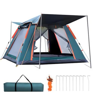 Imagem de Tenda de Camping, 4-6 Pessoas Barraca de Camping Pop-up Automática, com 2 Janelas Mosquiteiro e Foyer Integrado, Barraca de Automática Tenda Dome, 240 x 240 x 155 cm